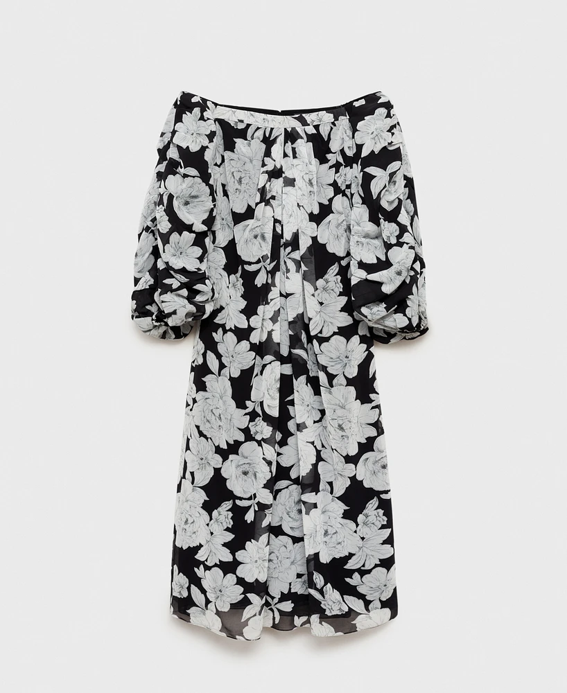 Mango Women's Floral Strapless Dress