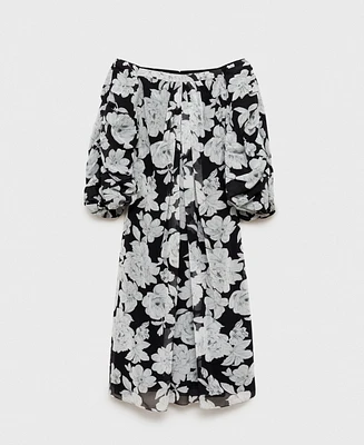Mango Women's Floral Strapless Dress