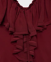 Mango Women's Ruffle Detail Chiffon Dress
