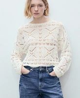 Mango Women's Oversized Openwork Knitted Sweater