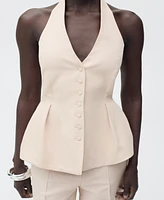 Mango Women's Pleated Halter-Neck Vest