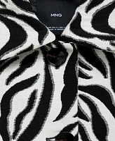 Mango Women's Buttons Detail Zebra-Print Jacket
