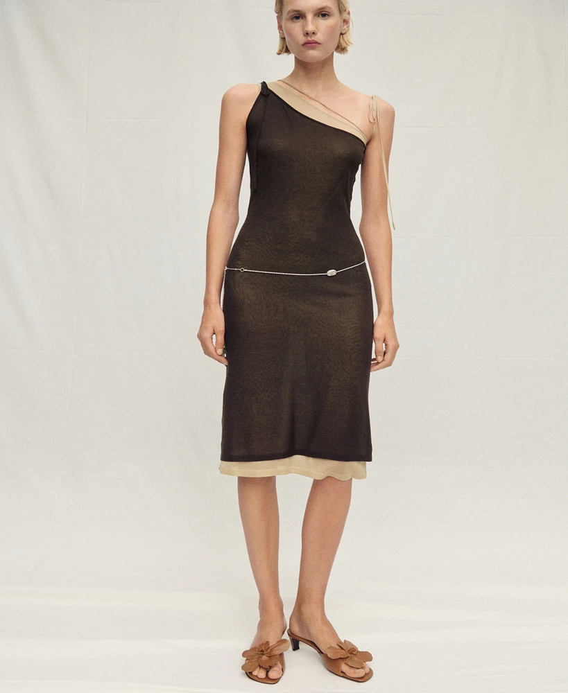 Mango Women's Combined Lyocell Knit Dress