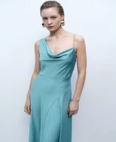 Mango Women's Asymmetrical Creased-Effect Dress