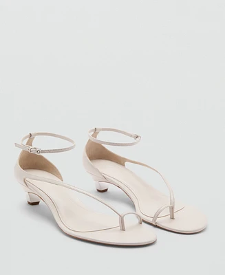 Mango Women's Wide Strap Leather Sandals