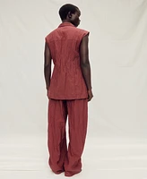 Mango Women's Wrinkled Effect Pockets Vest