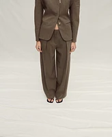 Mango Women's Seamless Linen Suit Pants