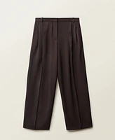 Mango Women's Wide Leg Pleated Pants