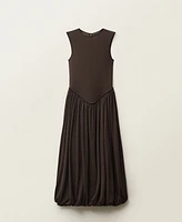 Mango Women's Puffed Hem Semi-Transparent Dress