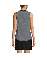 Lands' End Women's Tall Sleeveless Power Performance Scoop Neck Curved Hem Tunic Tank