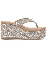 Wild Pair Women's Loli Embellished Thong Platform Sandals, Exclusively at Macy's