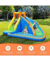 Inflatable Water Slide Mighty Bounce House Castle Moonwalk Splash Pool with 950W Blower