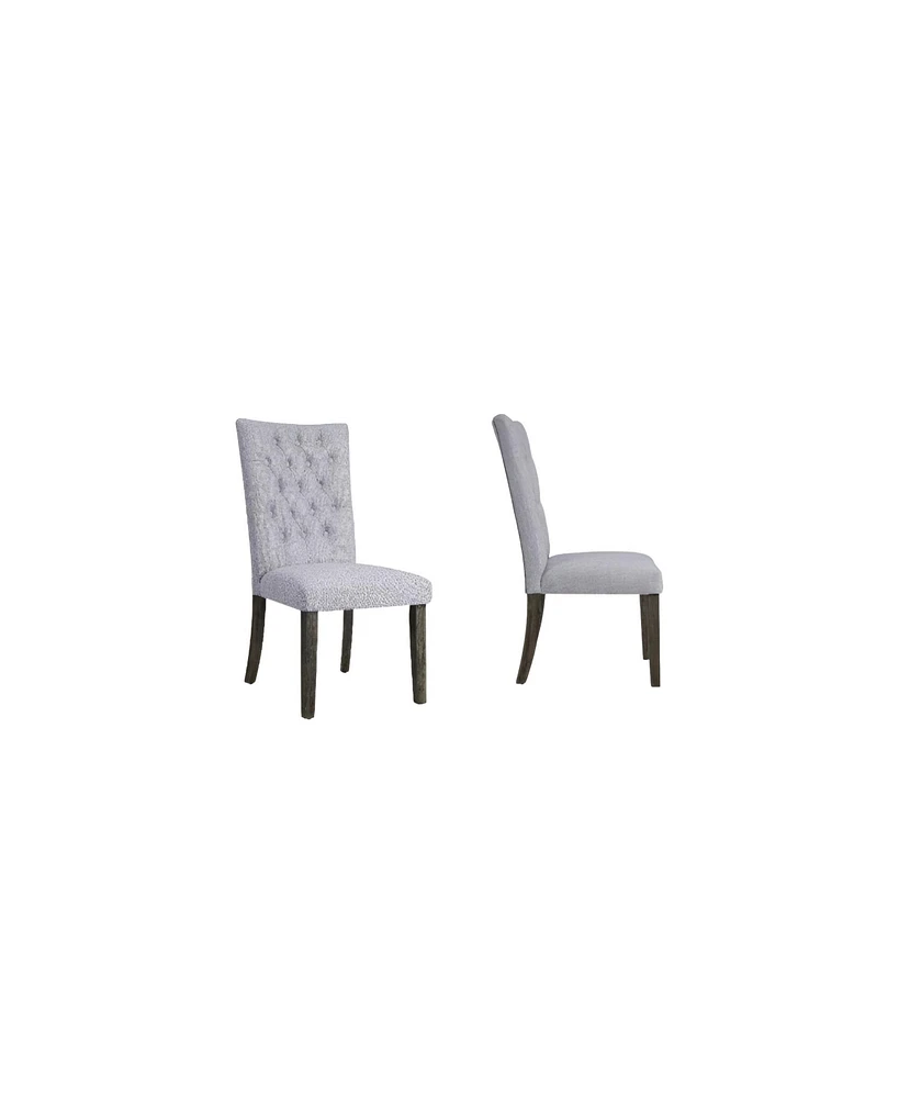 Set of Two Tufted Upholstered Side Chairs for Dining Room or Breakfast Table