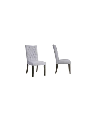 Set of Two Tufted Upholstered Side Chairs for Dining Room or Breakfast Table