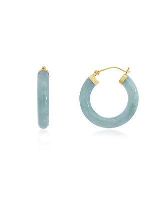 The Lovery Jade Hoop Earrings 25 millimeters