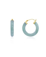 The Lovery Jade Hoop Earrings 25 millimeters