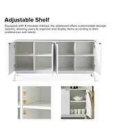 Modern Beat 63"Wide 4 door Sideboard with Adjustable Shelf
