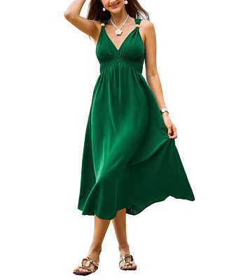 Cupshe Women's Evergreen Goddess Green Maxi Beach Dress