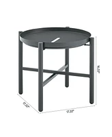 Manhattan Comfort 30.7" 3-Pc. Metal Sunset Modern Upholstered Patio Conversation Set