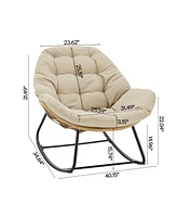Manhattan Comfort 31" -Pc. Metal Benson Modern Upholstered Patio Rocking Chair Set