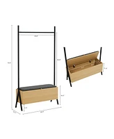 Manhattan Comfort 70.9" Wood Paloma Modern Upholstered Open Hanging Closet