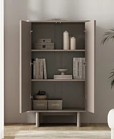 Manhattan Comfort 51.4" Wood Ella Modern 3-Shelf Accent Cabinet