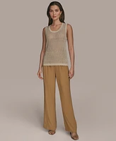 Donna Karan New York Women's Mixed-Stitch Sleeveless Knit Top