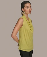 Donna Karan New York Women's Sleeveless Cowlneck Gauze Blouse