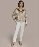 Donna Karan New York Women's Metallic Zip-Front Jacket