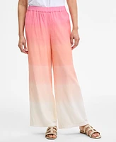 Jm Collection Women's Ombre Crinkle Wide-Leg Pants, Exclusively at Macy's