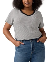 Levi's Plus Perfect Cotton Striped Short-Sleeve Tee