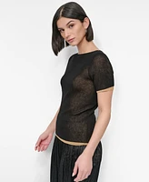Dkny Women's Contrast-Trim Layered-Look Sweater
