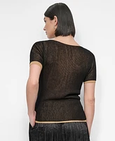 Dkny Women's Contrast-Trim Layered-Look Sweater