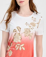 Tommy Hilfiger Women's Placed Floral Ombre T-Shirt