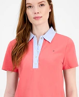 Tommy Hilfiger Women's Mixed-Media Polo Shirt