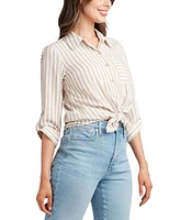 Bcx Juniors' Striped Button-Up Shirt