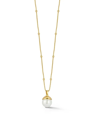 Rachel Zoe Gold Plated Round Pearl Pendant Necklace
