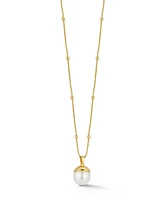 Rachel Zoe Gold Plated Round Pearl Pendant Necklace