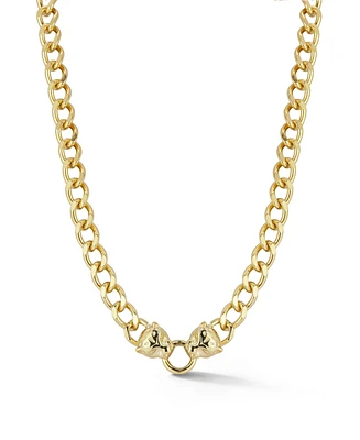 Rachel Zoe Gold Plated Double Panther Head Collar Necklace