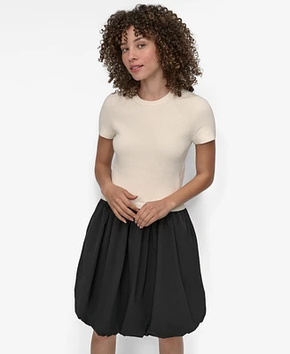 Dkny Women's Mixed Media Bubble Dress