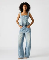 Steve Madden Women's Denim Fianna Barrel-Leg Jeans