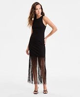 Bar Iii Women's Sleeveless Fringe-Hem Dress, Exclusively at Macy's