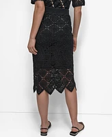 Dkny Women's Crocheted Midi Sweater Skirt