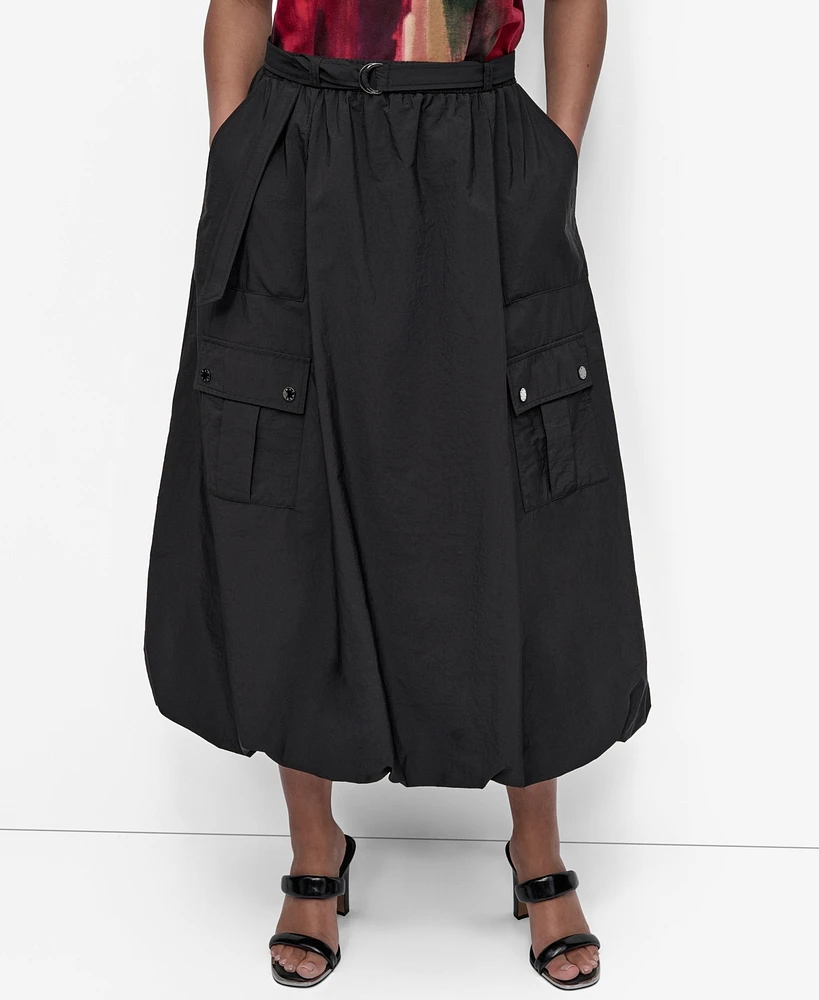 Dkny Women's Rumpled Tech Cargo Skirt