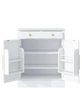 Modern Freestanding Kitchen Pantry with Drawer & Adjustable Shelves