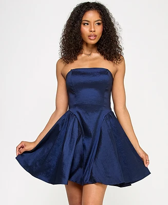 Katia Rae Juniors' Bow-Back Strapless Dress