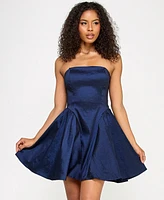 Katia Rae Juniors' Bow-Back Strapless Dress
