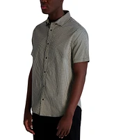 Karl Lagerfeld Paris Men's Woven Houndstooth Shirt
