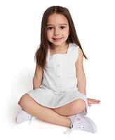 Calvin Klein Toddler and Little Girls 2-Piece Crochet Trim Seersucker Skort Set