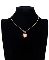 Unwritten Crystal and Rose Quartz Heart Pendant Necklace